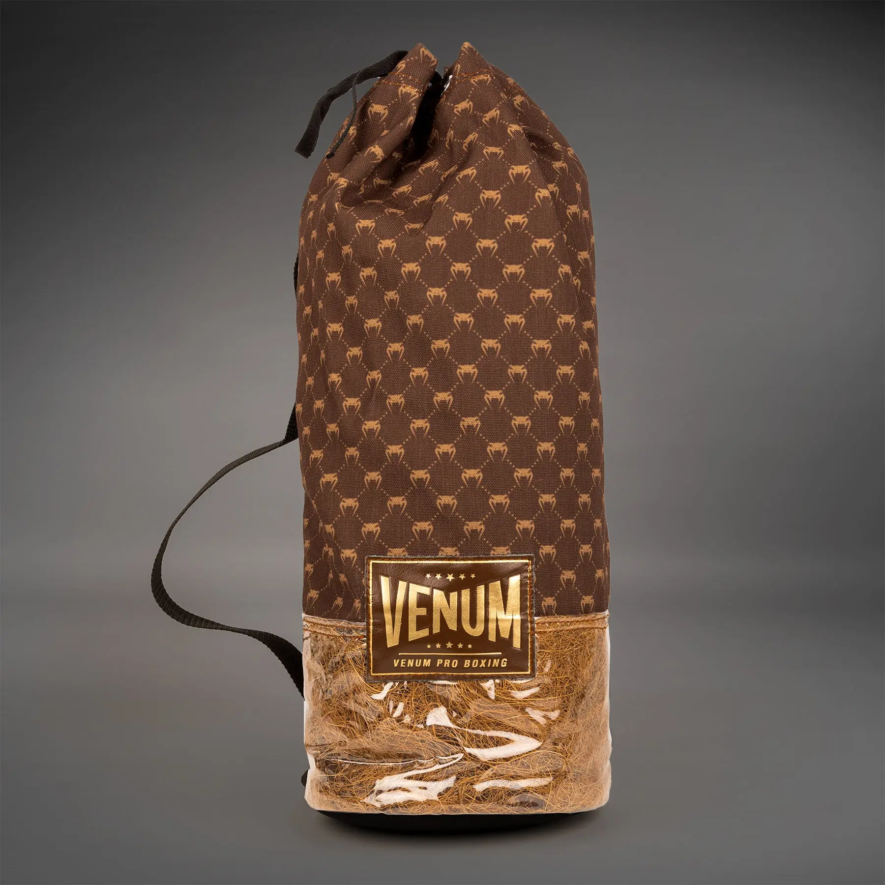 Venum Coco Monogram Pro Lace Up Boxing Gloves - Grizzly Brown със своя сак