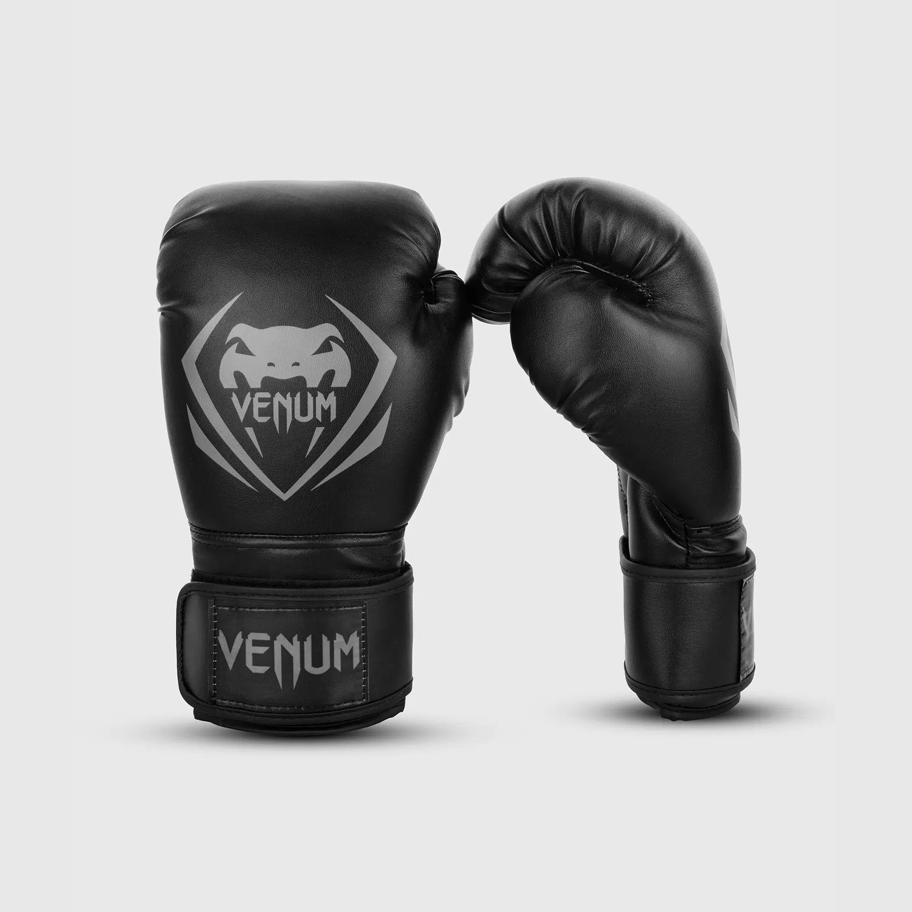Venum Contender Boxing Gloves - Black/Grey преден изглед