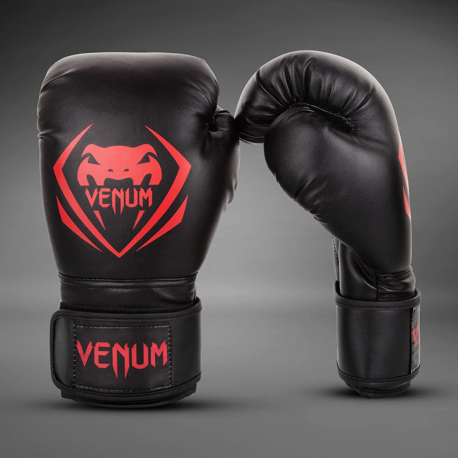 Venum Contender Boxing Gloves - Black/Red, преден изглед