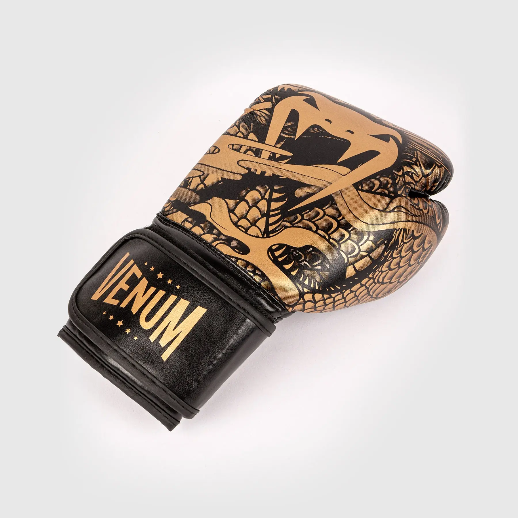 Venum Dragon's Flight Boxing Gloves - For Kids - Black/Bronze страничен изглед
