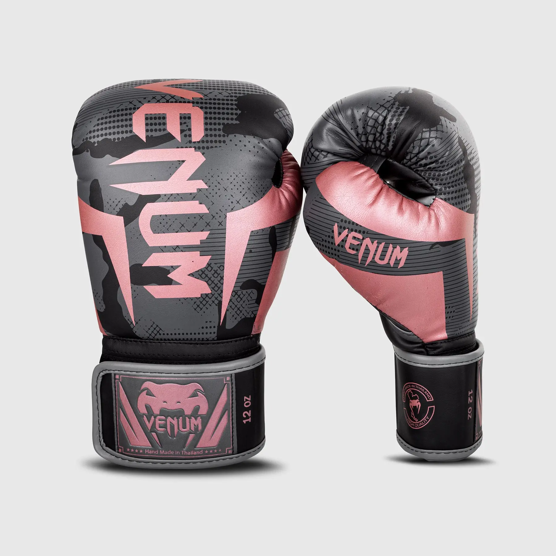 Venum Elite Boxing Gloves – Camo/Pink преден изглед