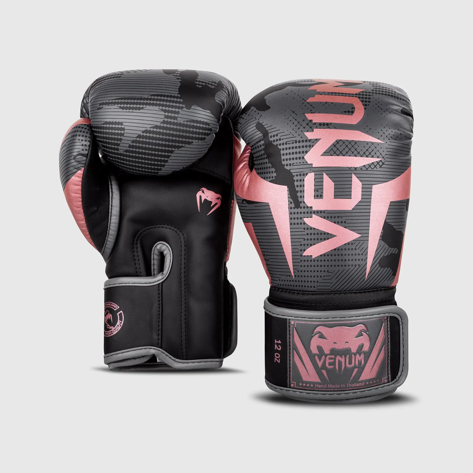 Venum Elite Boxing Gloves – Camo/Pink преден изглед