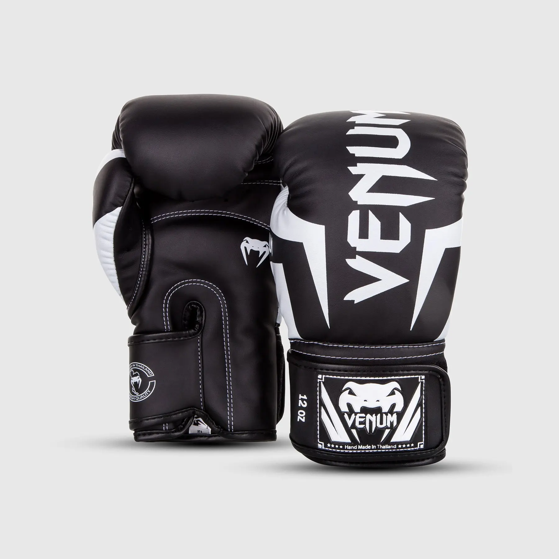 Venum Elite Boxing Gloves - Black/White заден изглед
