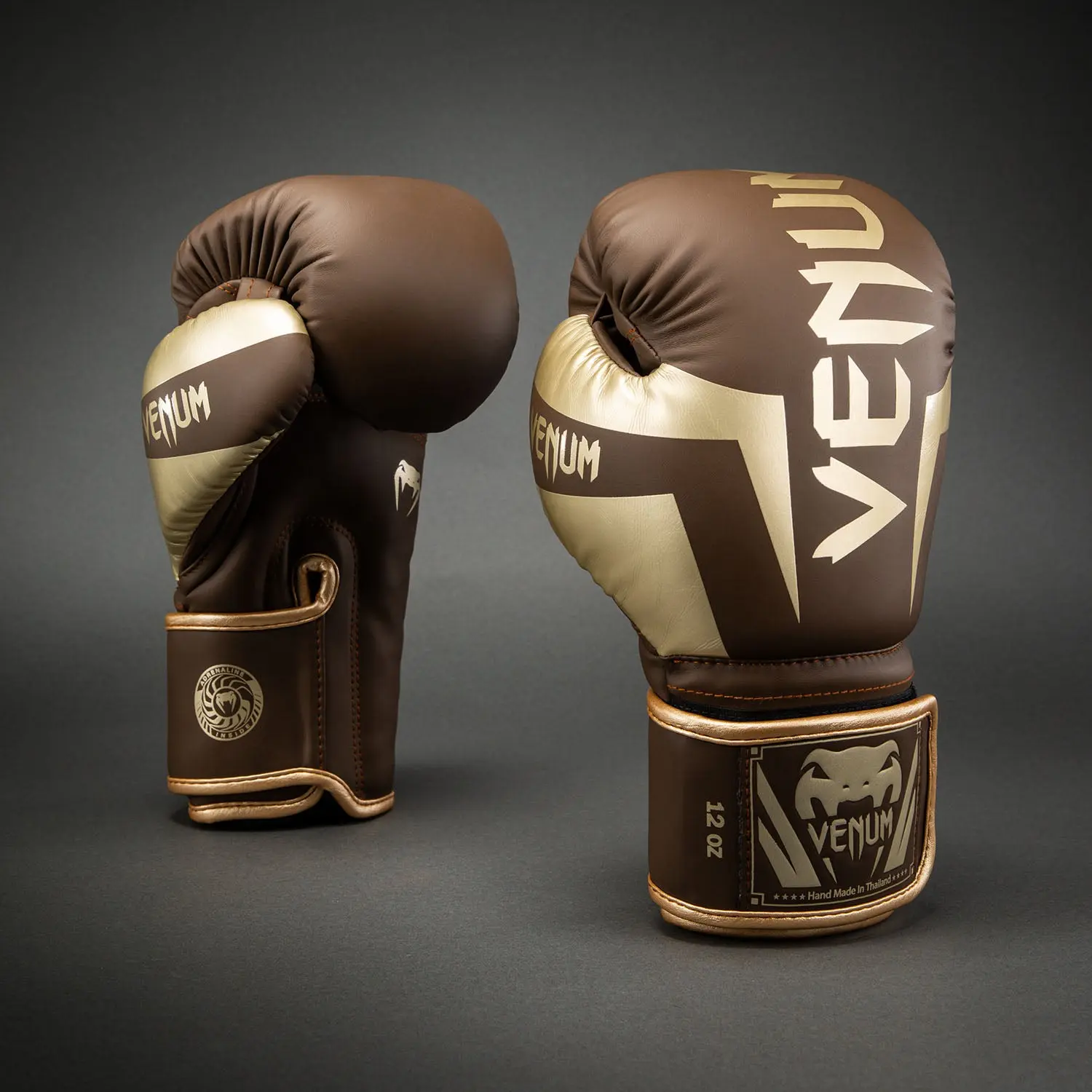 Venum Elite Boxing Gloves - Dark Brown полупрофил