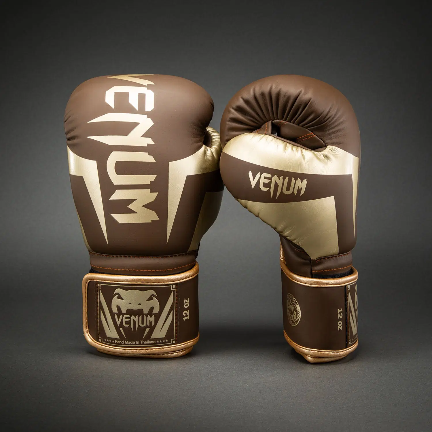 Venum Elite Boxing Gloves - Dark Brown преден изглед