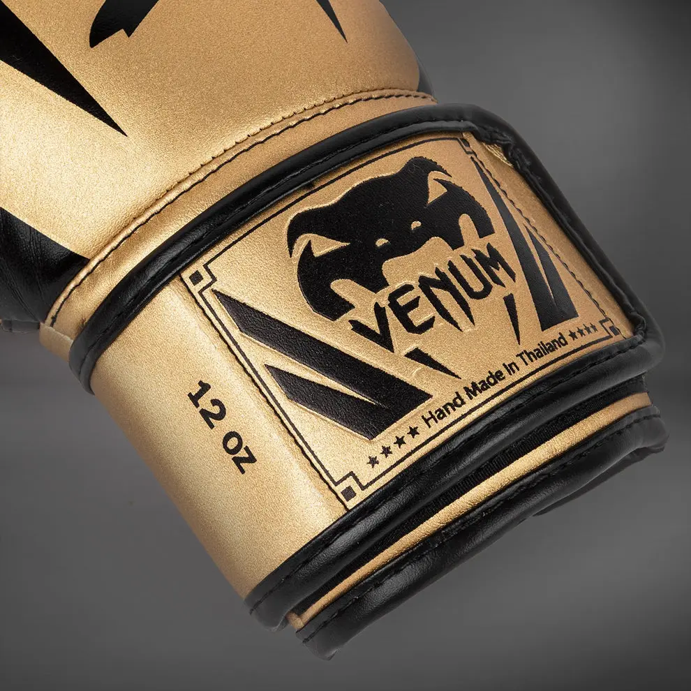 Venum Elite Boxing Gloves - Gold/Black етикет с размер 12 oz