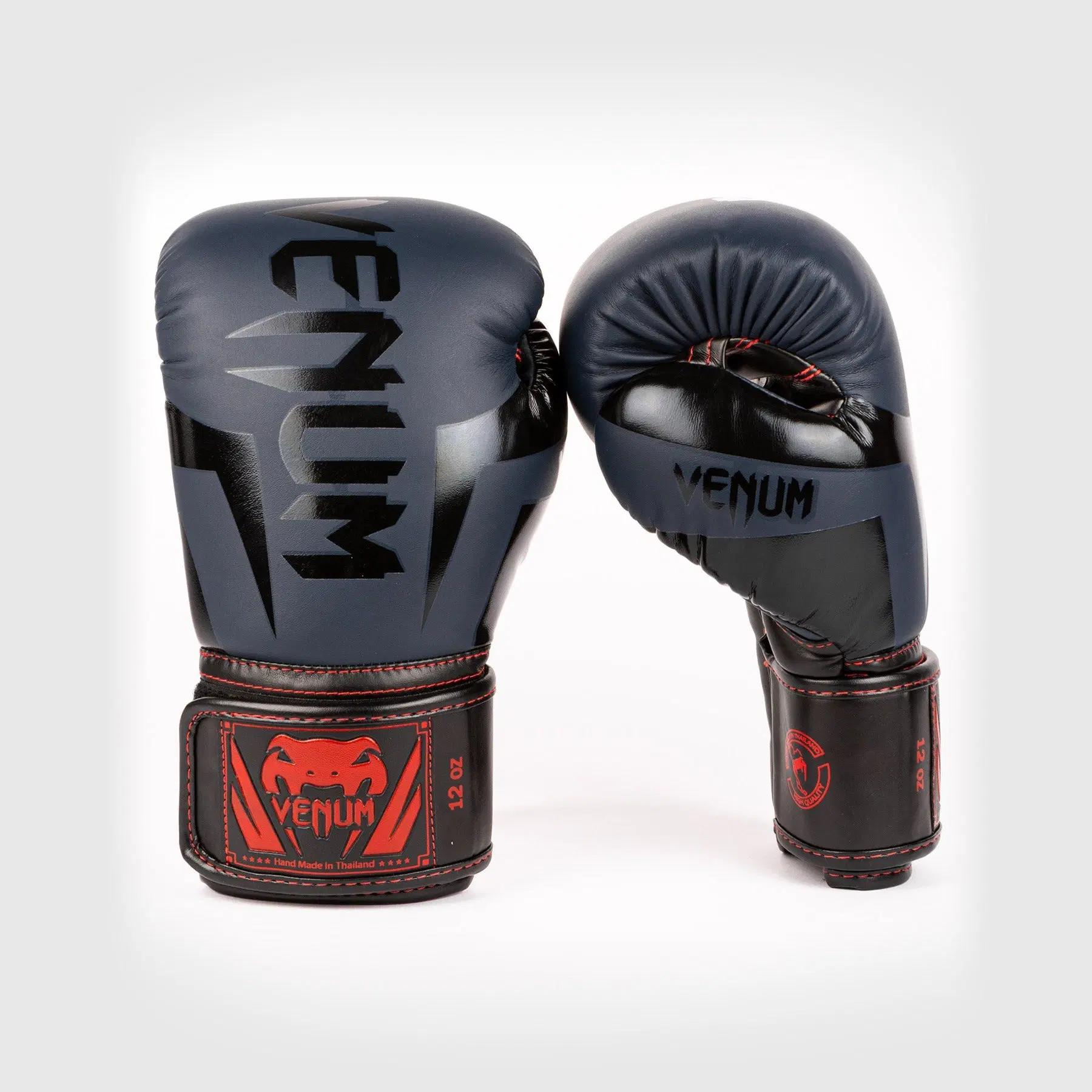 Venum Elite Boxing Gloves - Navy Blue/Black-Red преден изглед за тренировки