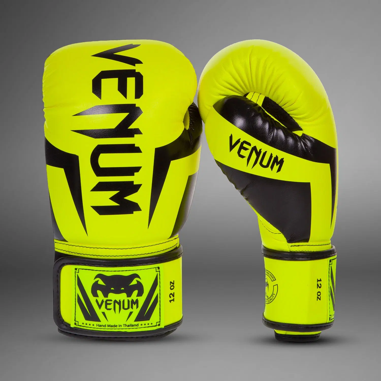 Venum Elite Boxing Gloves - Neo Yellow преден изглед