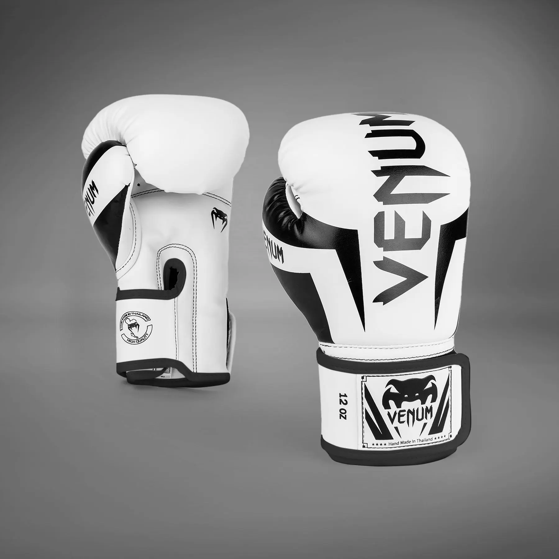 Venum Elite Boxing Gloves - White/Black страничен изглед