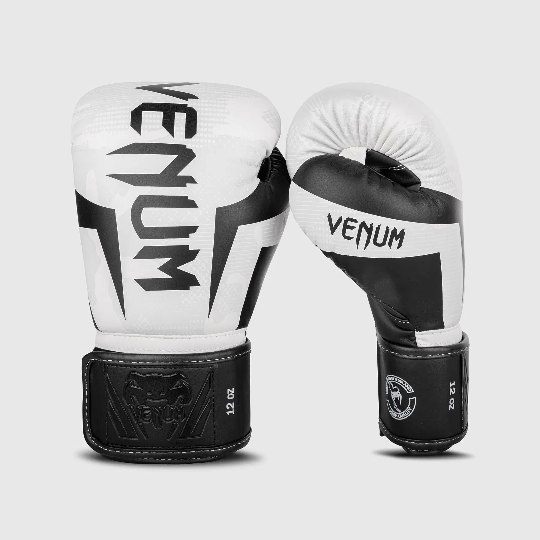 Venum Elite Boxing Gloves - White/Camo, преден изглед