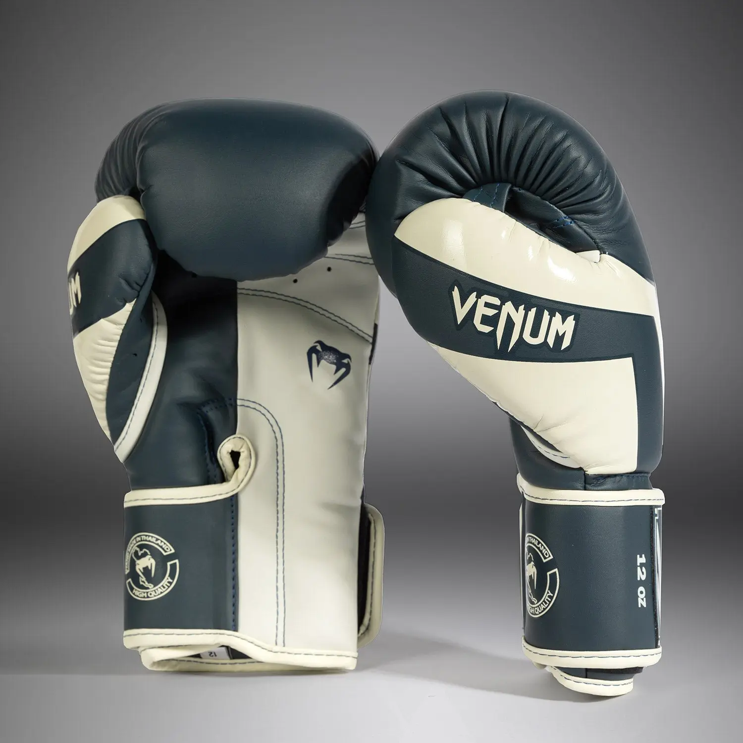 Venum Elite Boxing Gloves - White/Navy Blue лява ръкавица