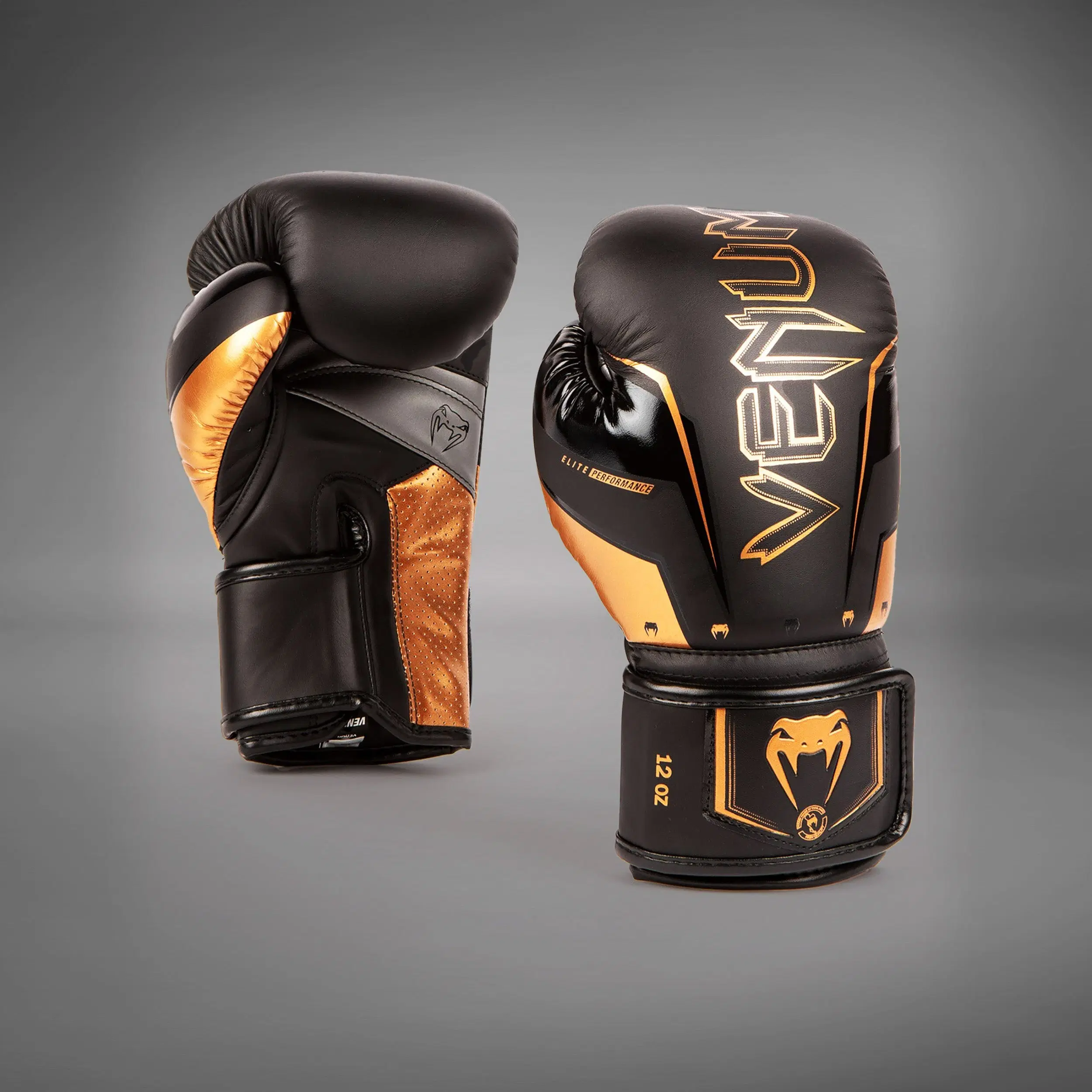 Venum Elite Evo Boxing Gloves - Black/Bronze