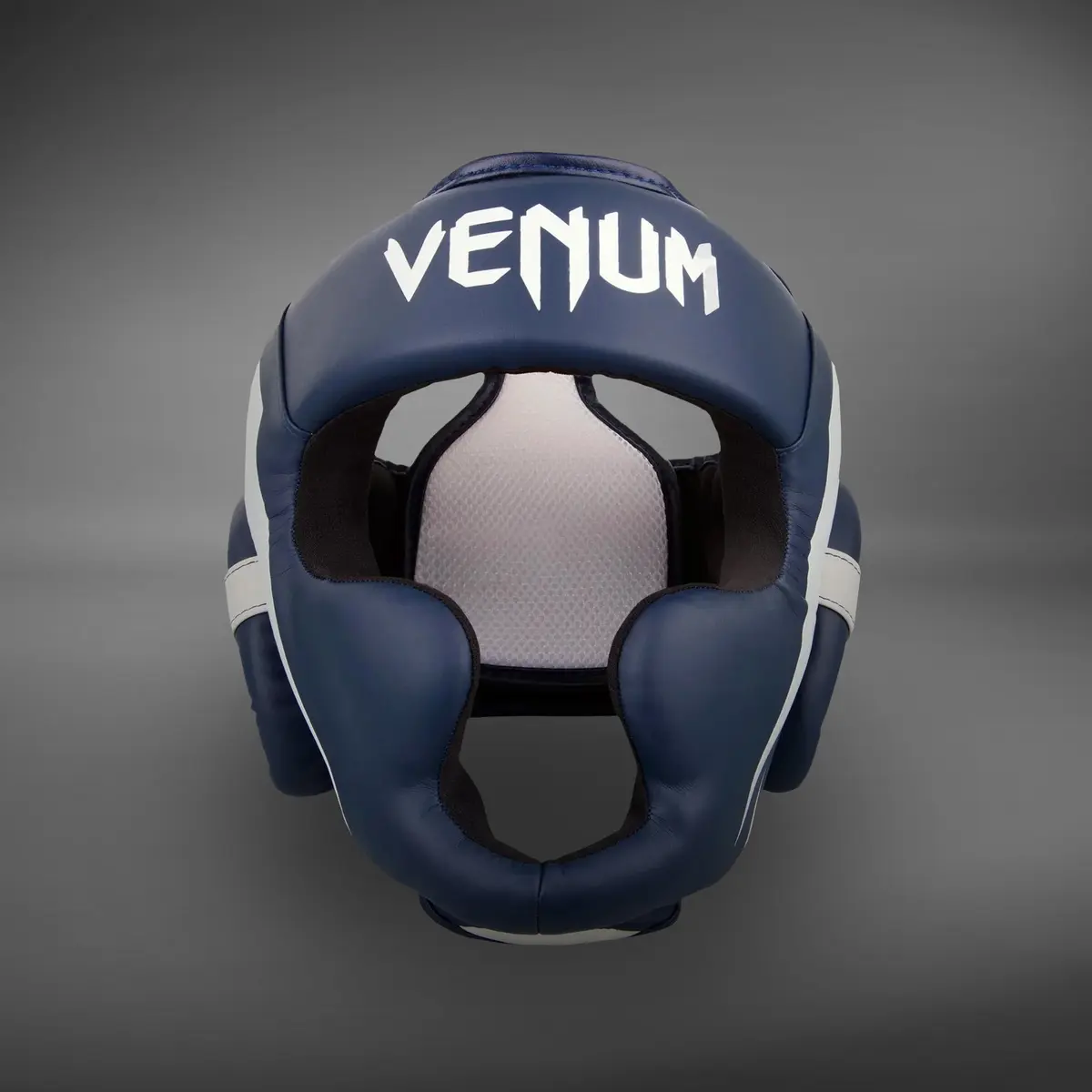 Venum Elite Headgear - White/Navy Blue преден изглед