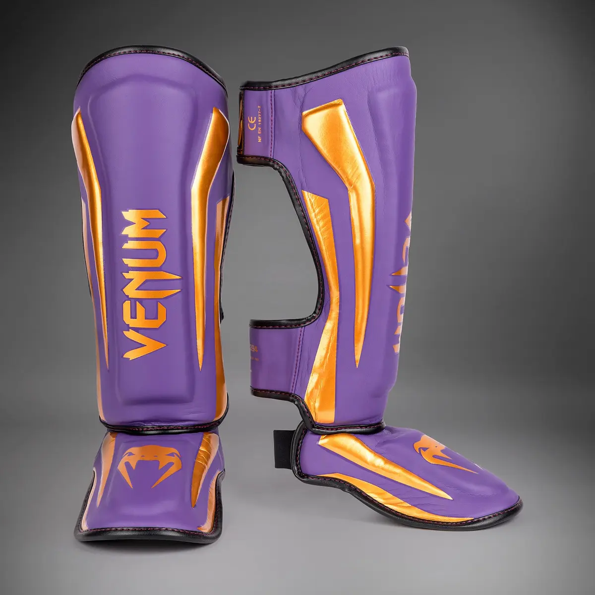 Venum Elite Shin Guards - Dark Purple - Special Edition - страничен изглед