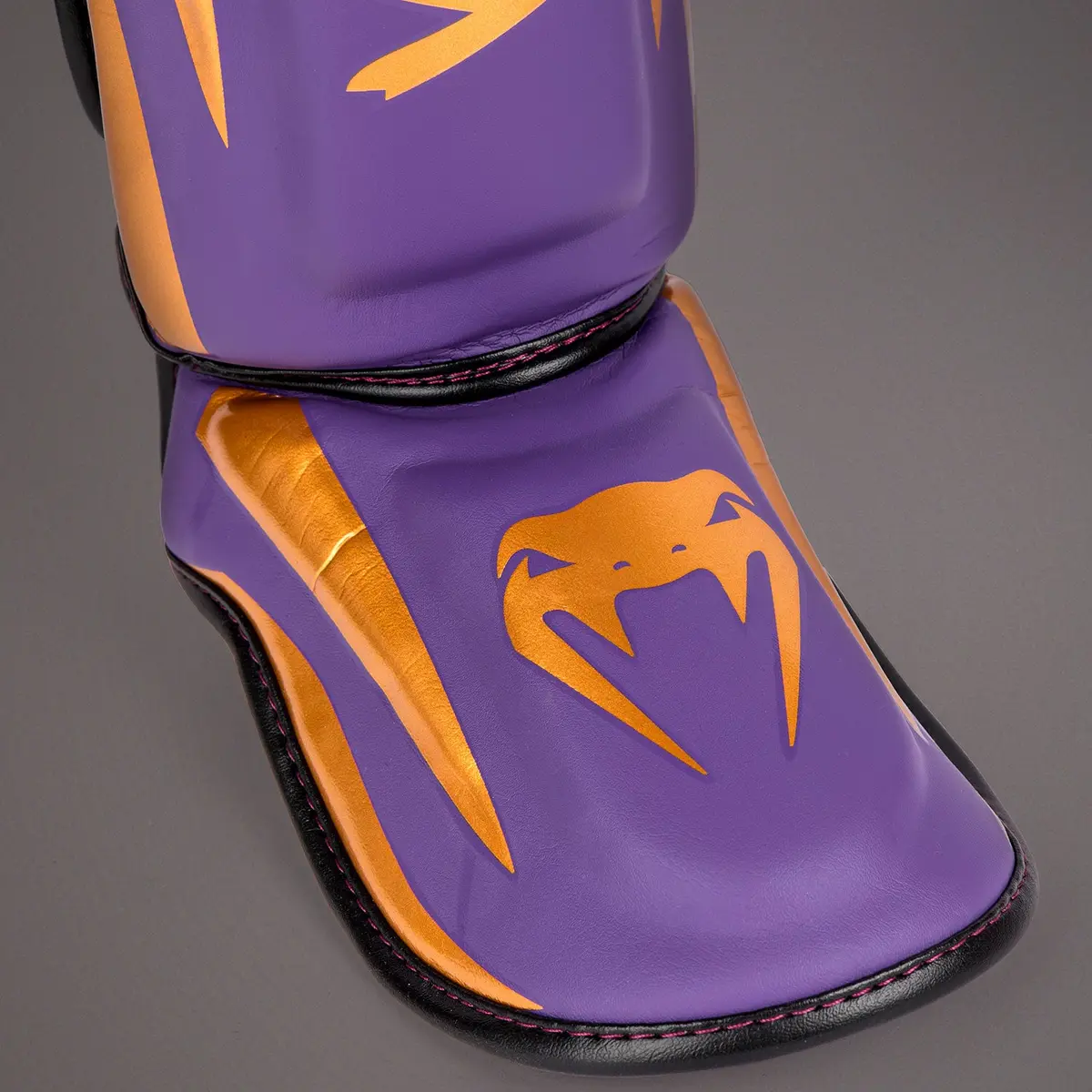 Venum Elite Shin Guards - Dark Purple - Special Edition - детайл