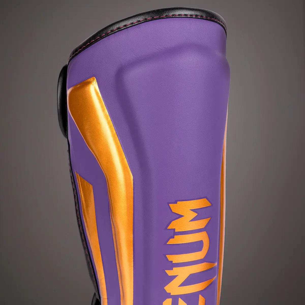 Venum Elite Shin Guards - Dark Purple - Special Edition - лого