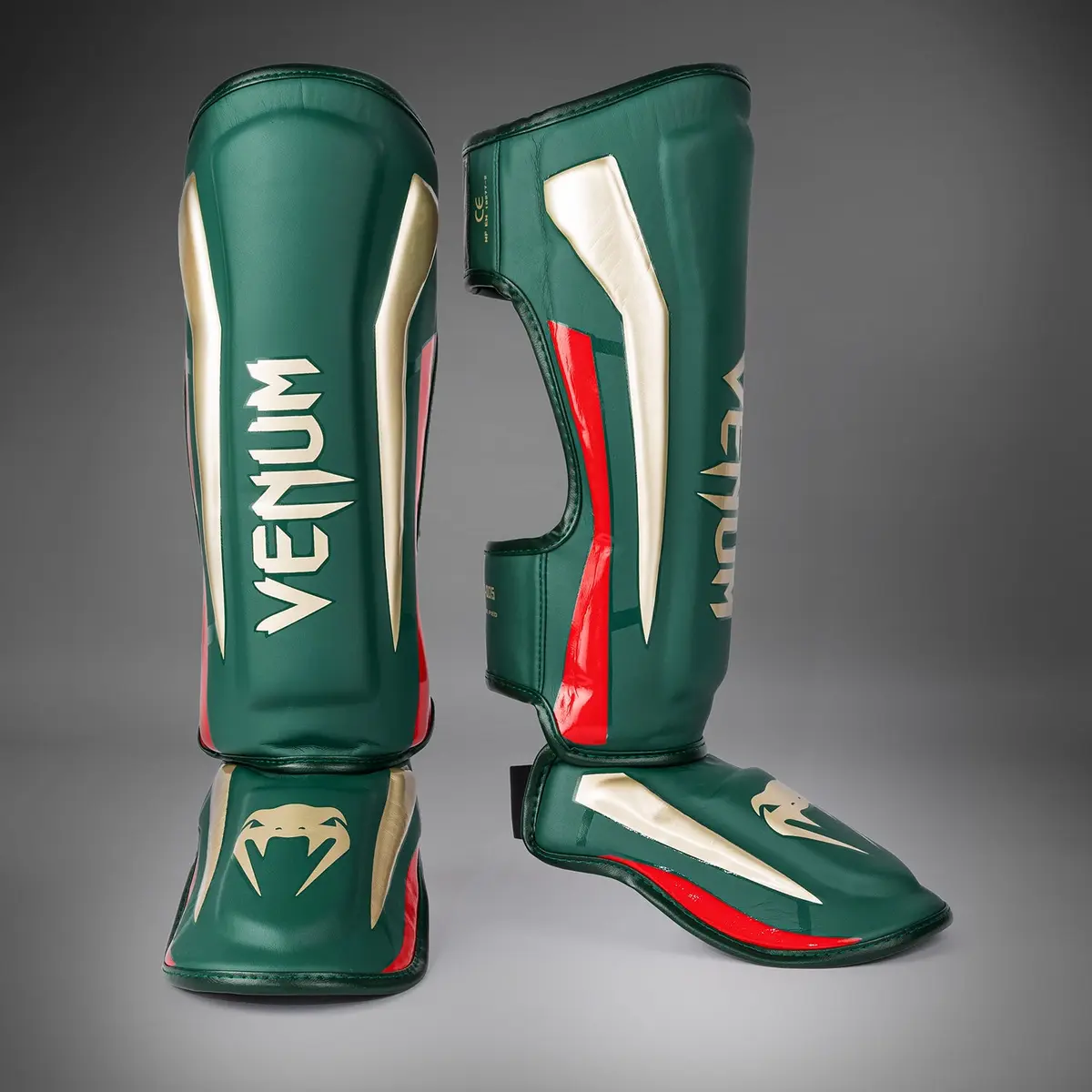 Venum Elite Shin Guards - Green - Special Edition страничен изглед