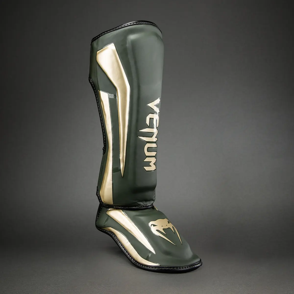 Venum Elite Shin Guards - Khaki страничен изглед