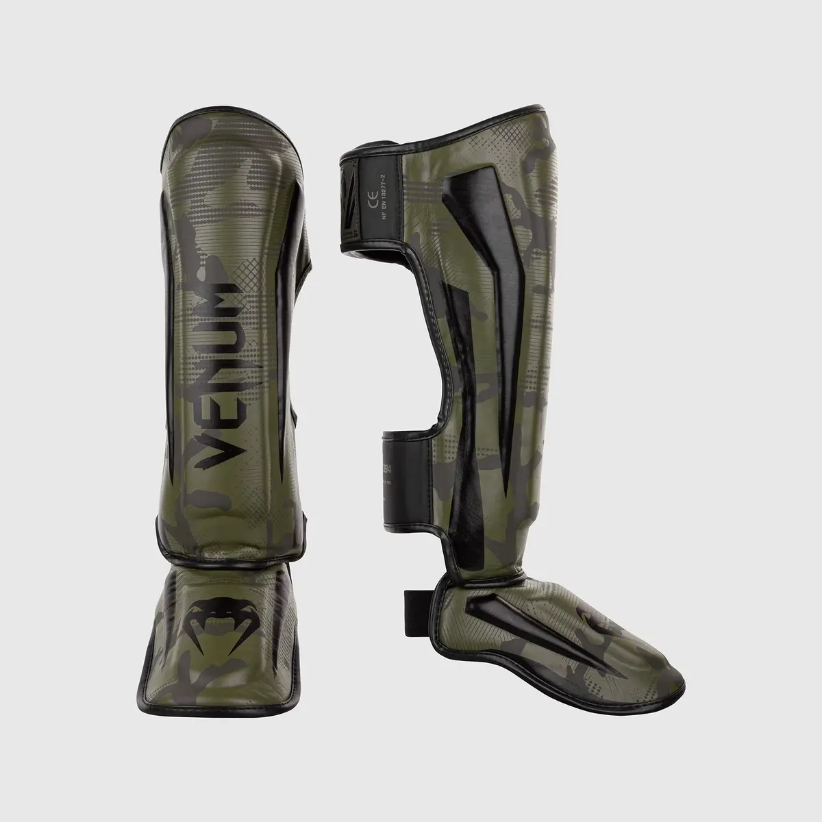 Venum Elite Shin Guard Khaki Camo преден изглед