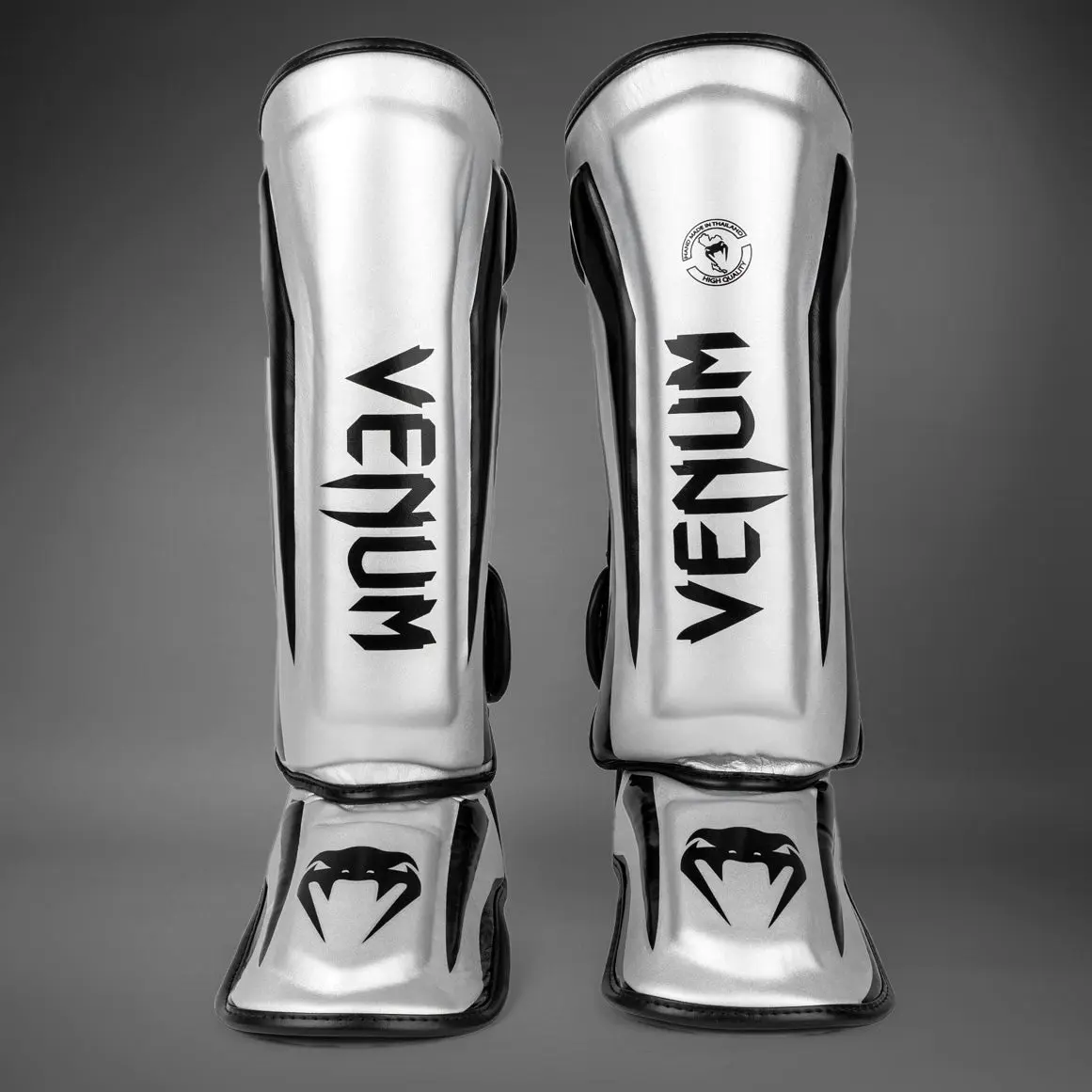 Venum Elite Standup Shinguards - Silver/Black заден изглед