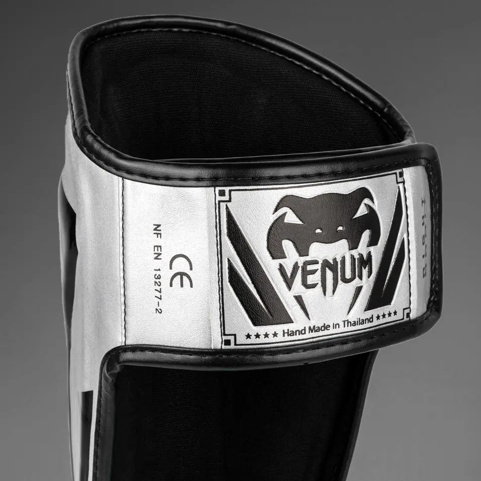 Venum Elite Standup Shinguards - Silver/Black етикет за сертификат