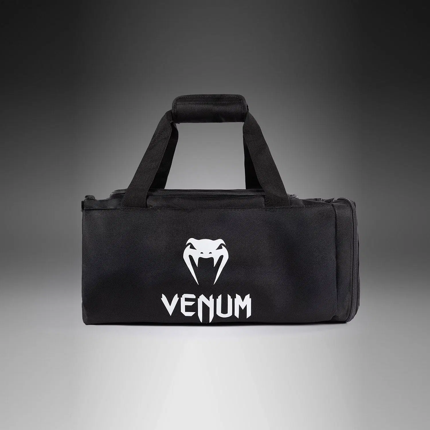 Venum Essential Sports Bag (26L) - Black, преден изглед с лого