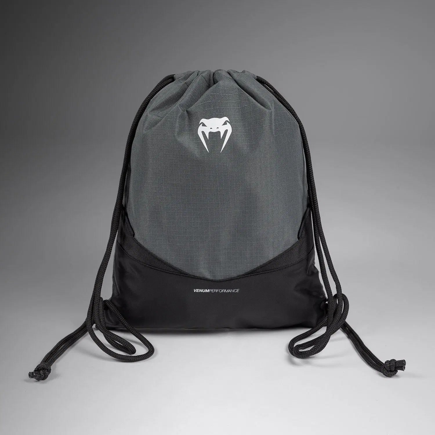 Venum Evo 2 Drawstring Bag (15-20L) - Storm Grey, преден изглед с лого
