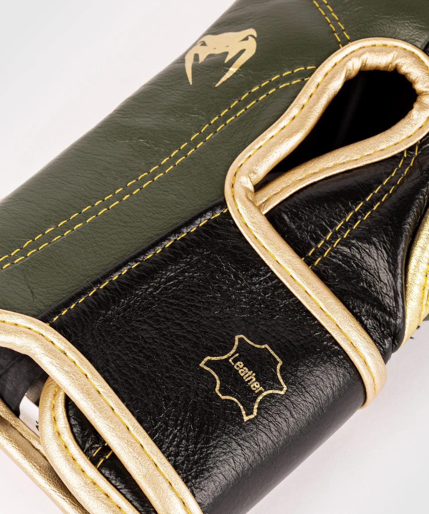 Venum Giant 2.0 Pro Boxing Gloves Velcro - Khaki/Gold детайл на кожа