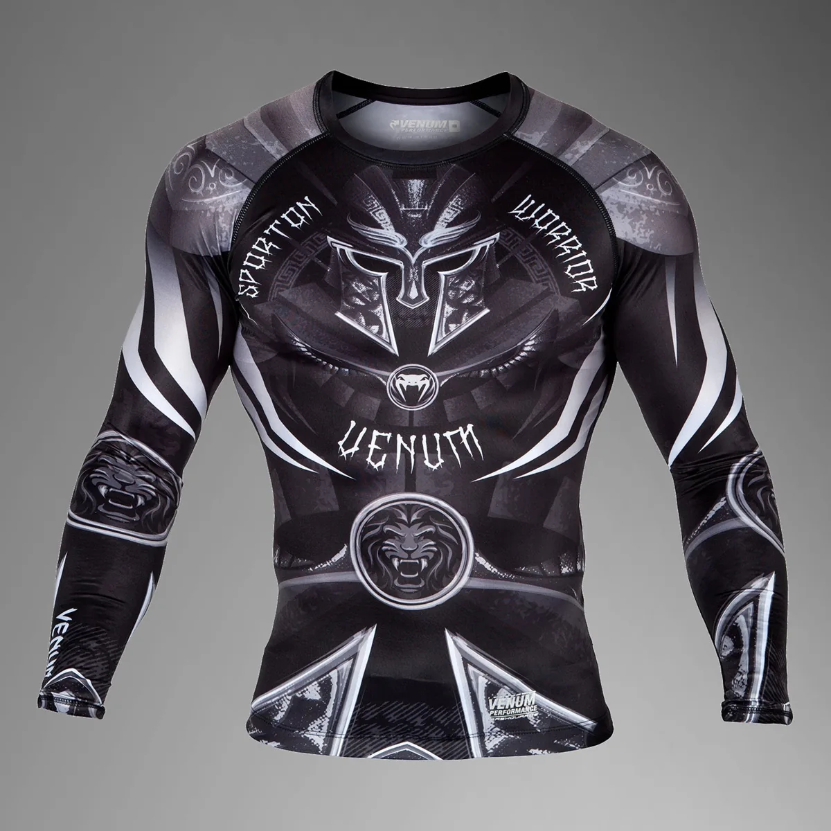 Рашгард Venum Gladiator 3.0 с дълъг ръкав - черен/бял