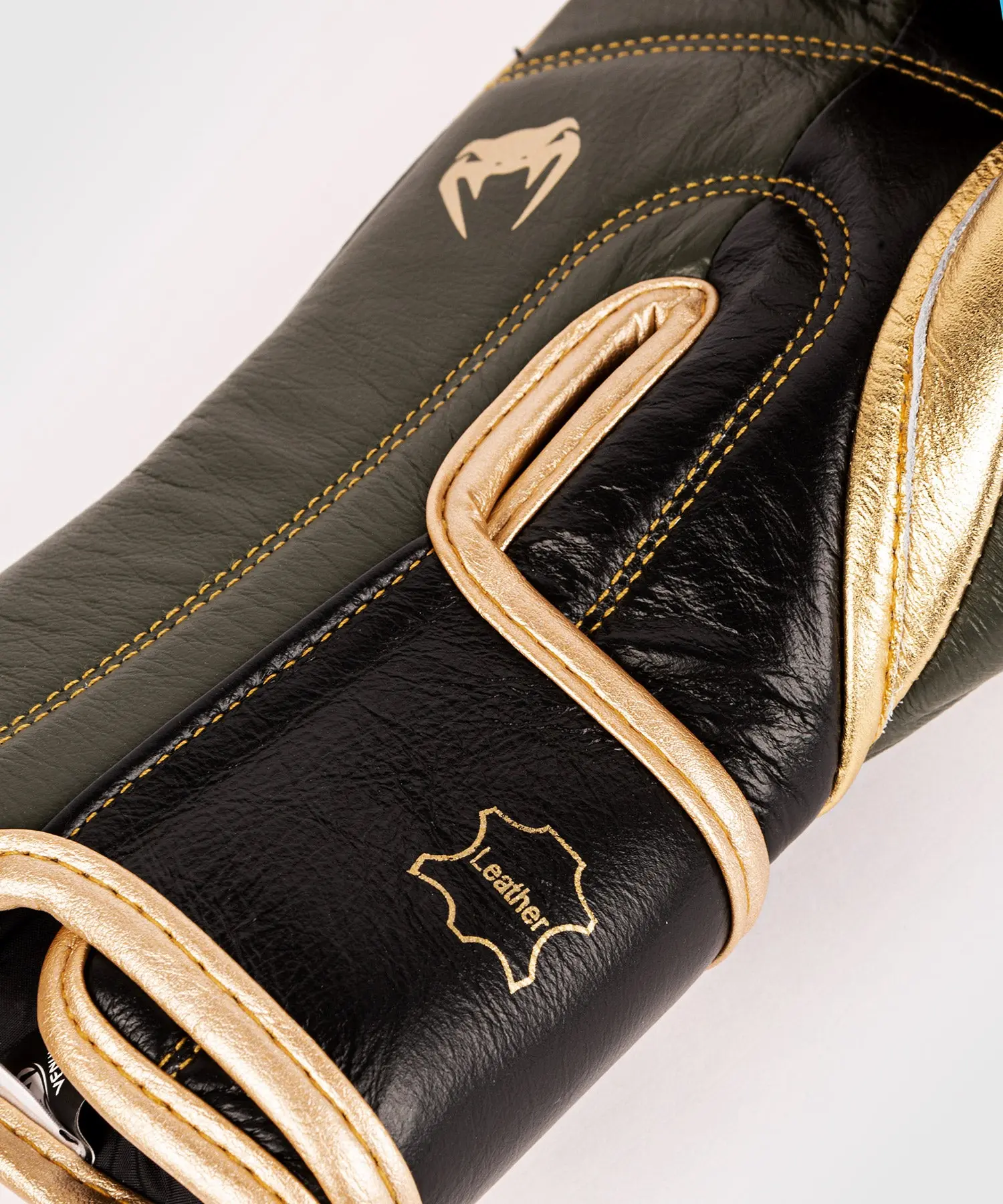 Venum Hammer Pro Boxing Gloves Velcro - Khaki/Gold надпис Leather