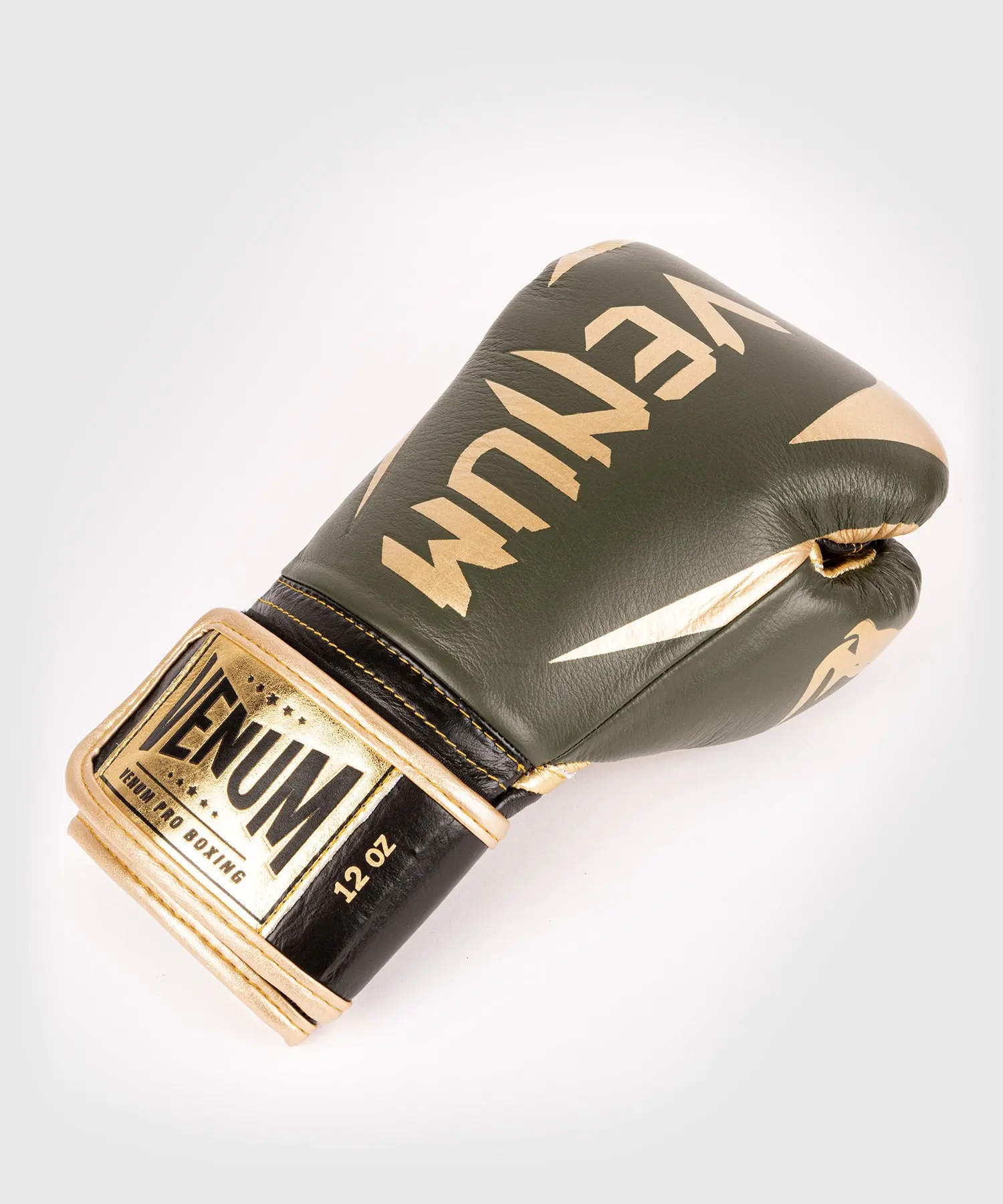 Venum Hammer Pro Boxing Gloves Velcro - Khaki/Gold страничен изглед