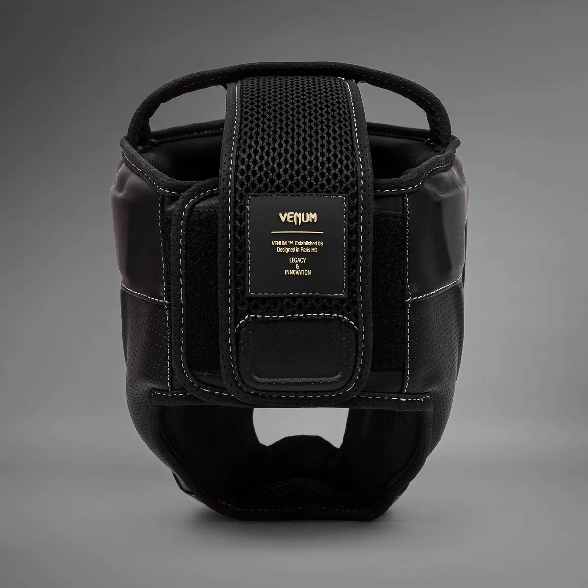 Venum Impact Evo Headgear - Black заден изглед с лого