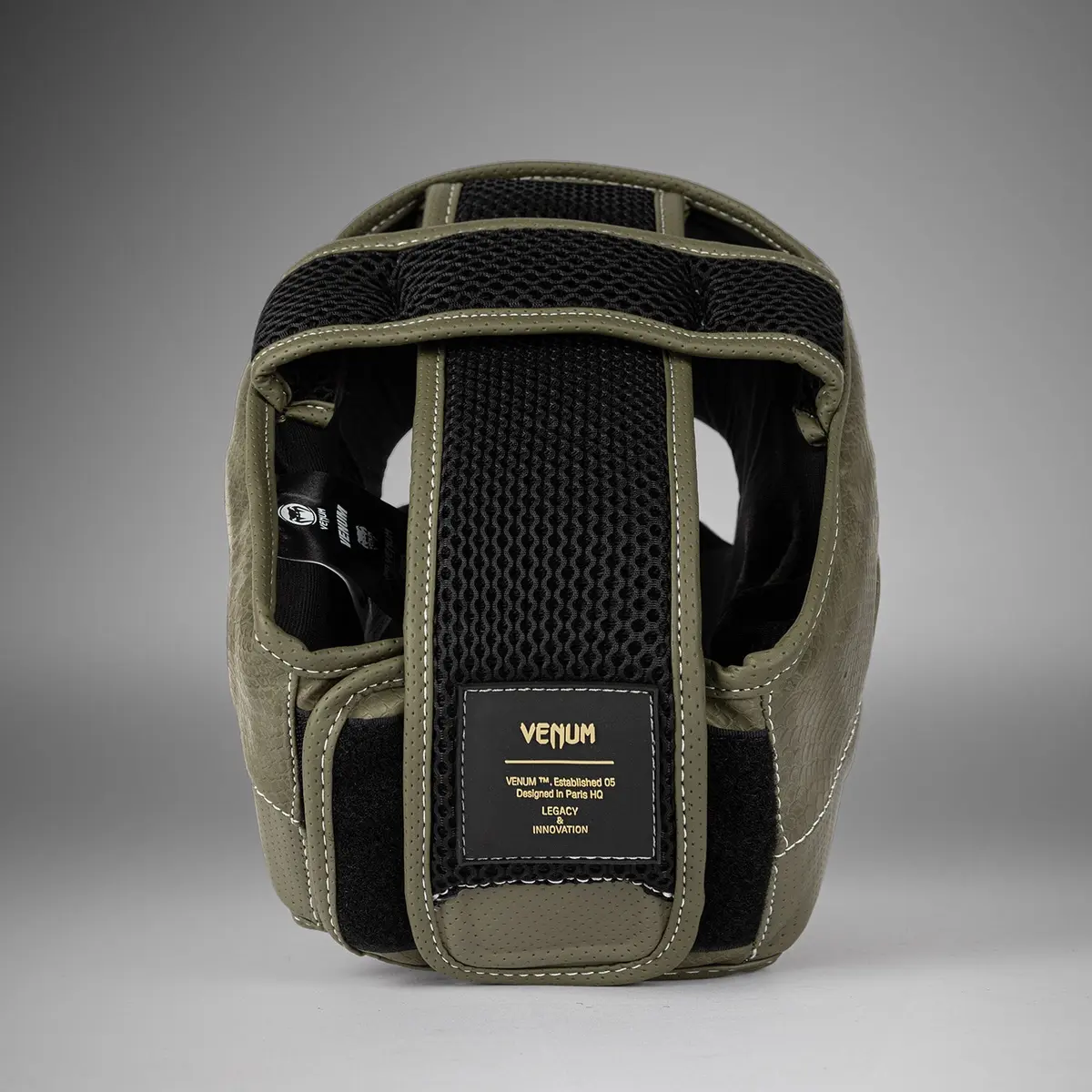 Venum Impact Evo Scales Headgear - Army Green заден изглед с етикет
