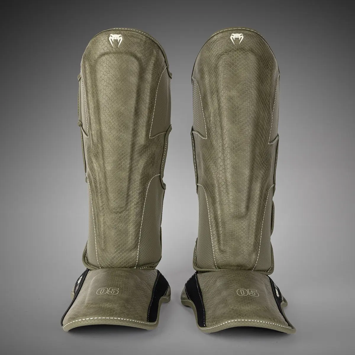 Venum Impact Evo Scales Shin Guards - Army Green