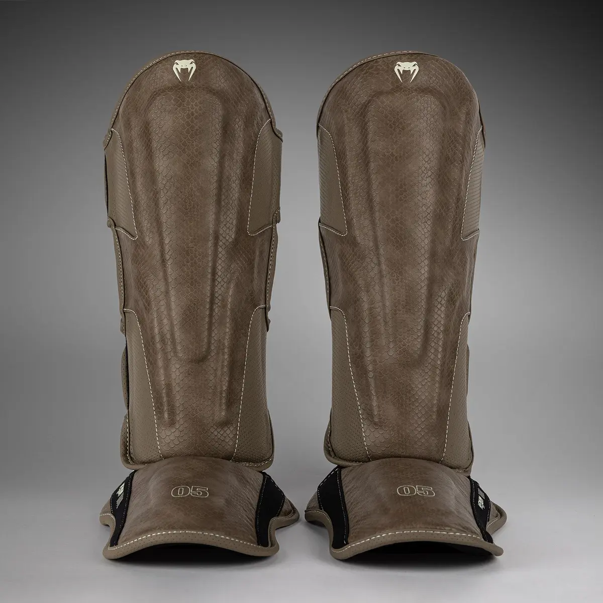 Venum Impact Evo Scales Shin Guards - Brown преден изглед