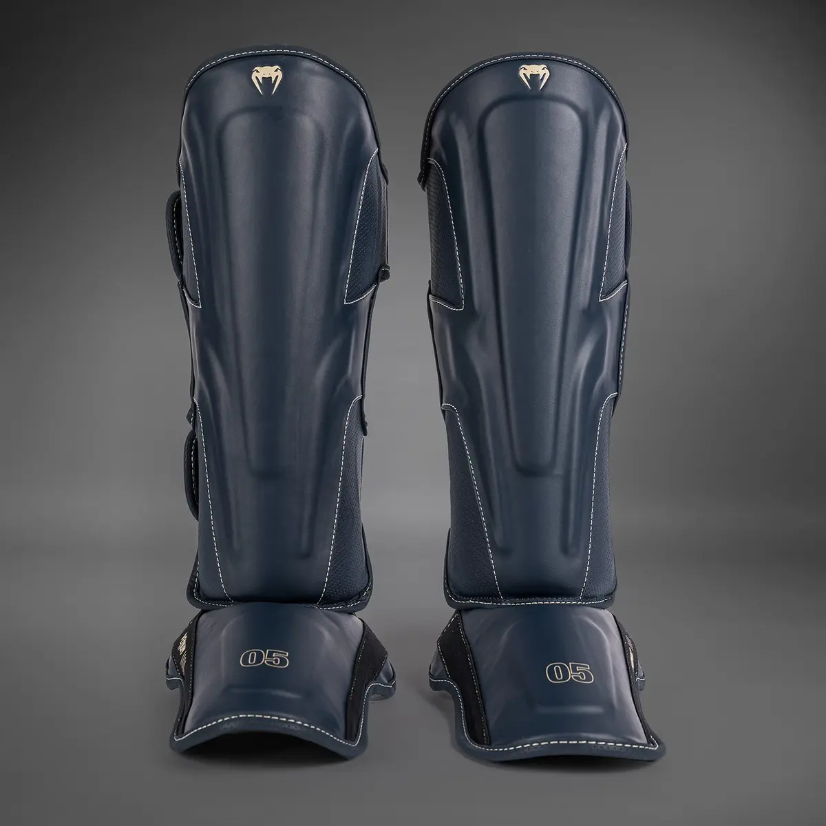 Venum Impact Evo Shin Guards - Icy Blue, преден изглед на двойка