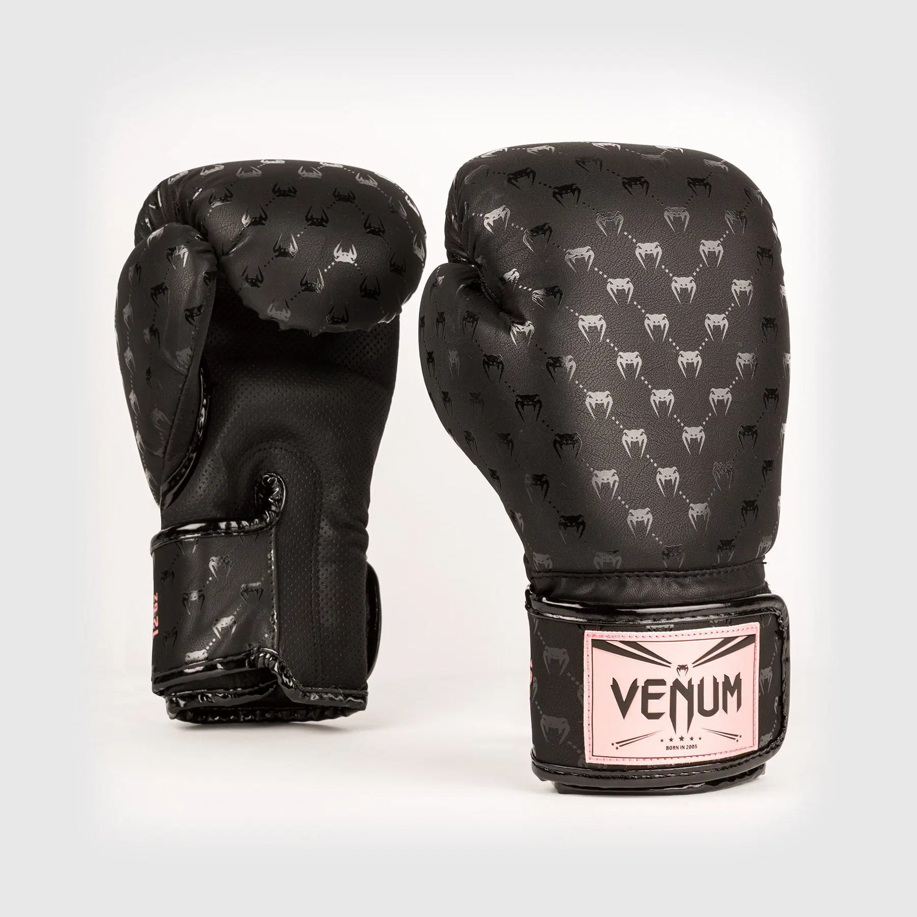 Venum Impact Monogram Boxing Gloves - Black/Pink Gold преден изглед