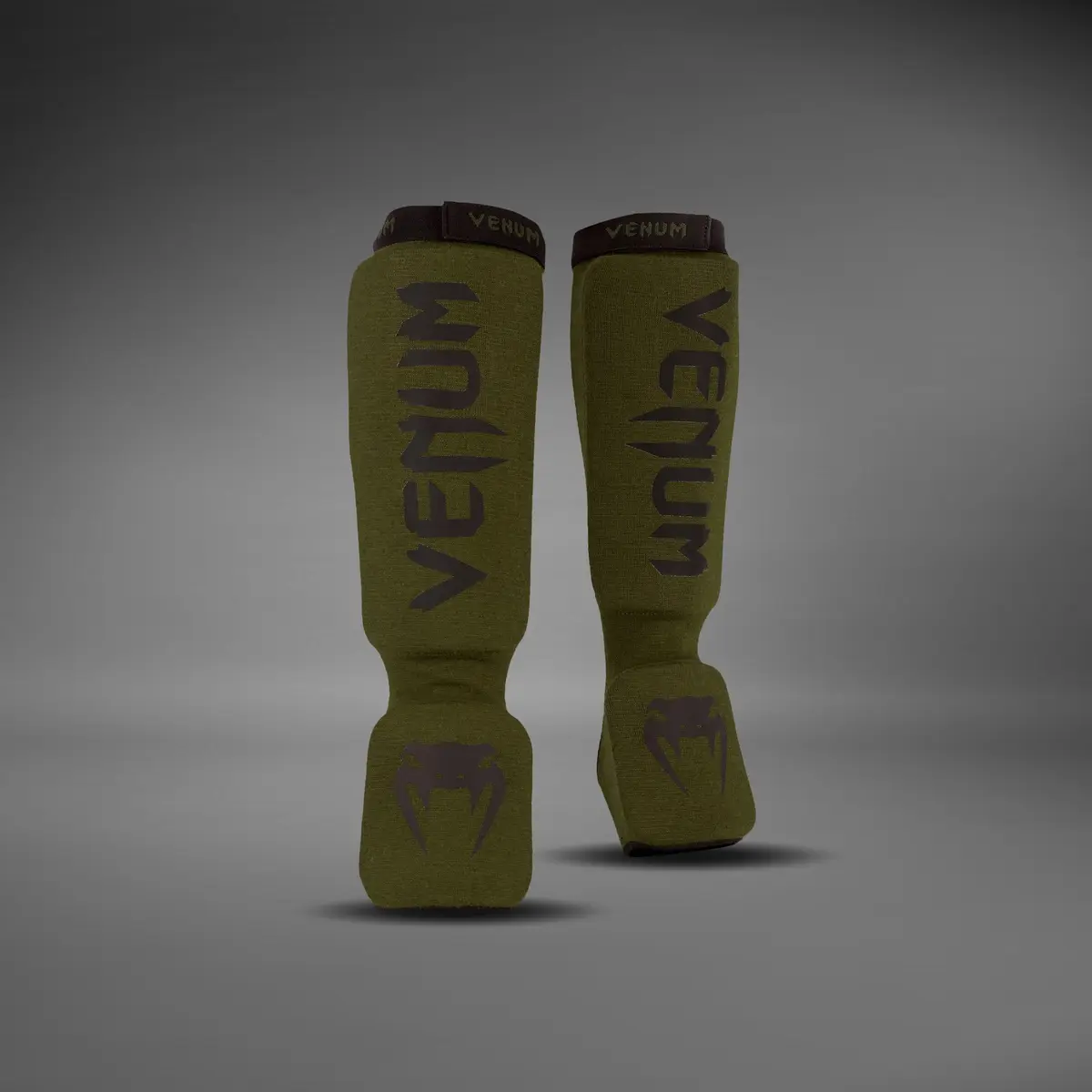 Venum Kontact Shin Guards - Khaki/Black