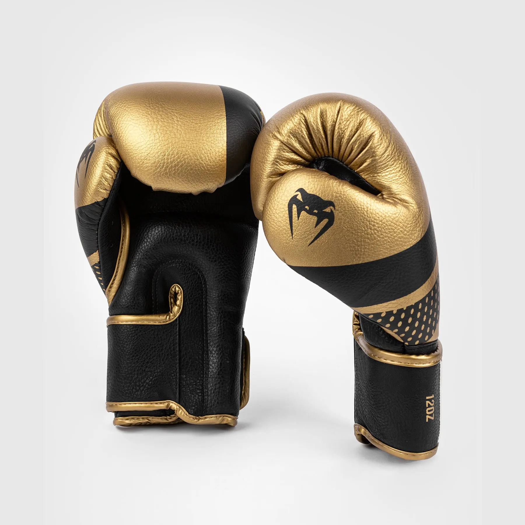 Venum Lightning Boxing Gloves - Gold/Black преден изглед