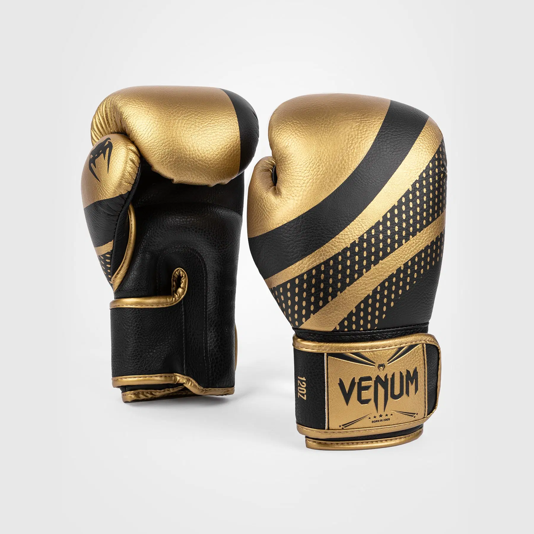 Venum Lightning Boxing Gloves - Gold/Black преден изглед