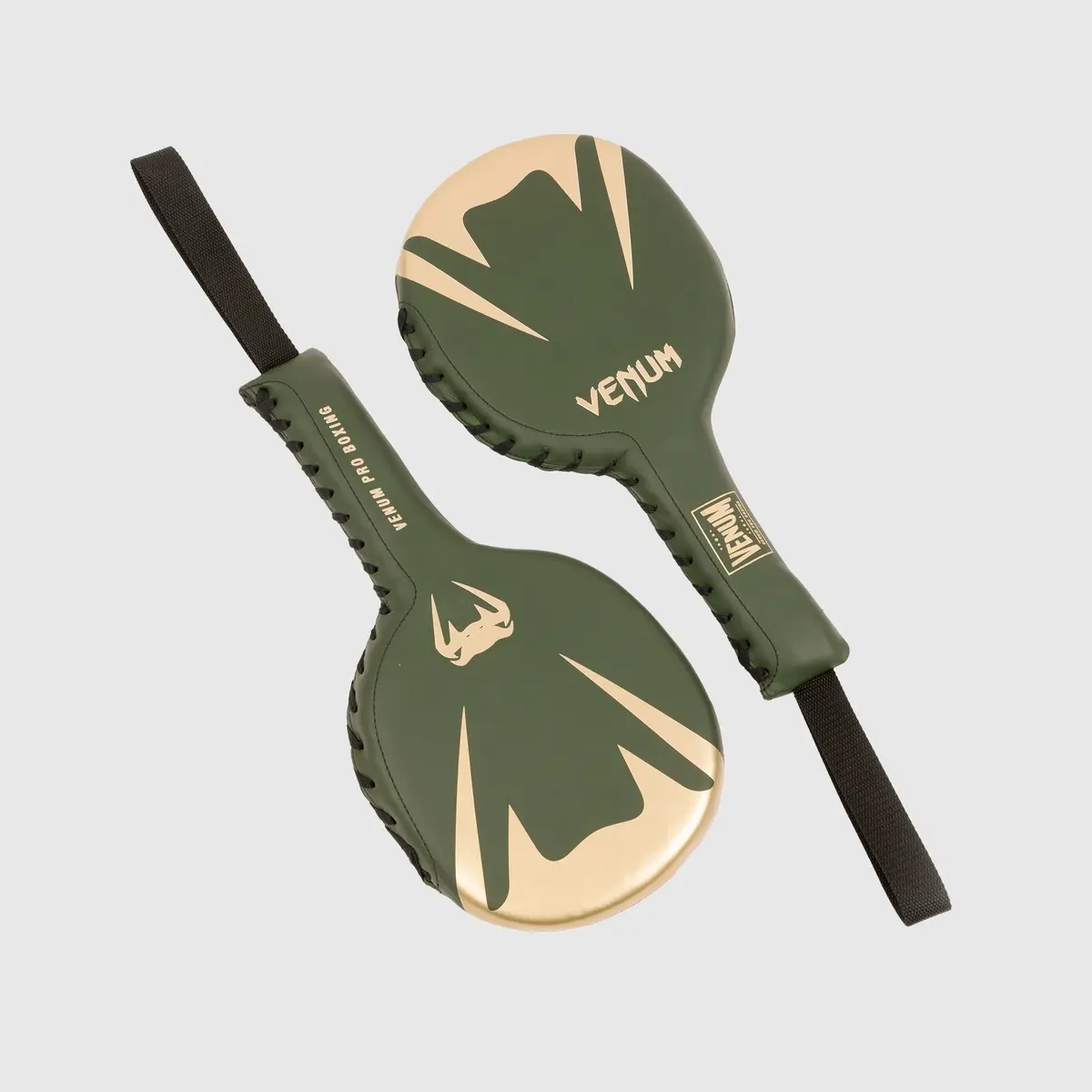 Venum Pro Boxing Rackets (Pair) - Khaki/Gold изглед отдалеч