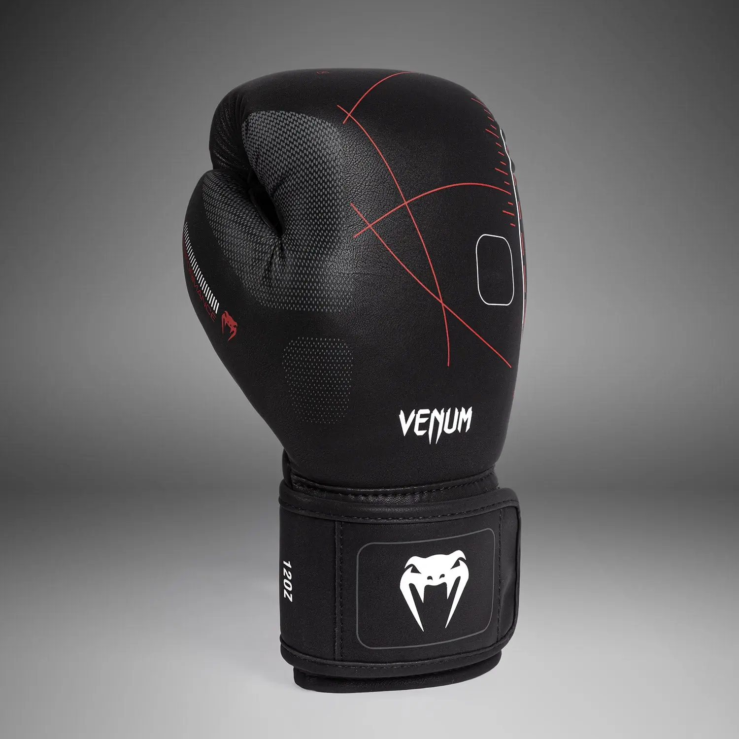 Venum Tactical XT Boxing Gloves - Black/Fire Red преден изглед на една ръкавица