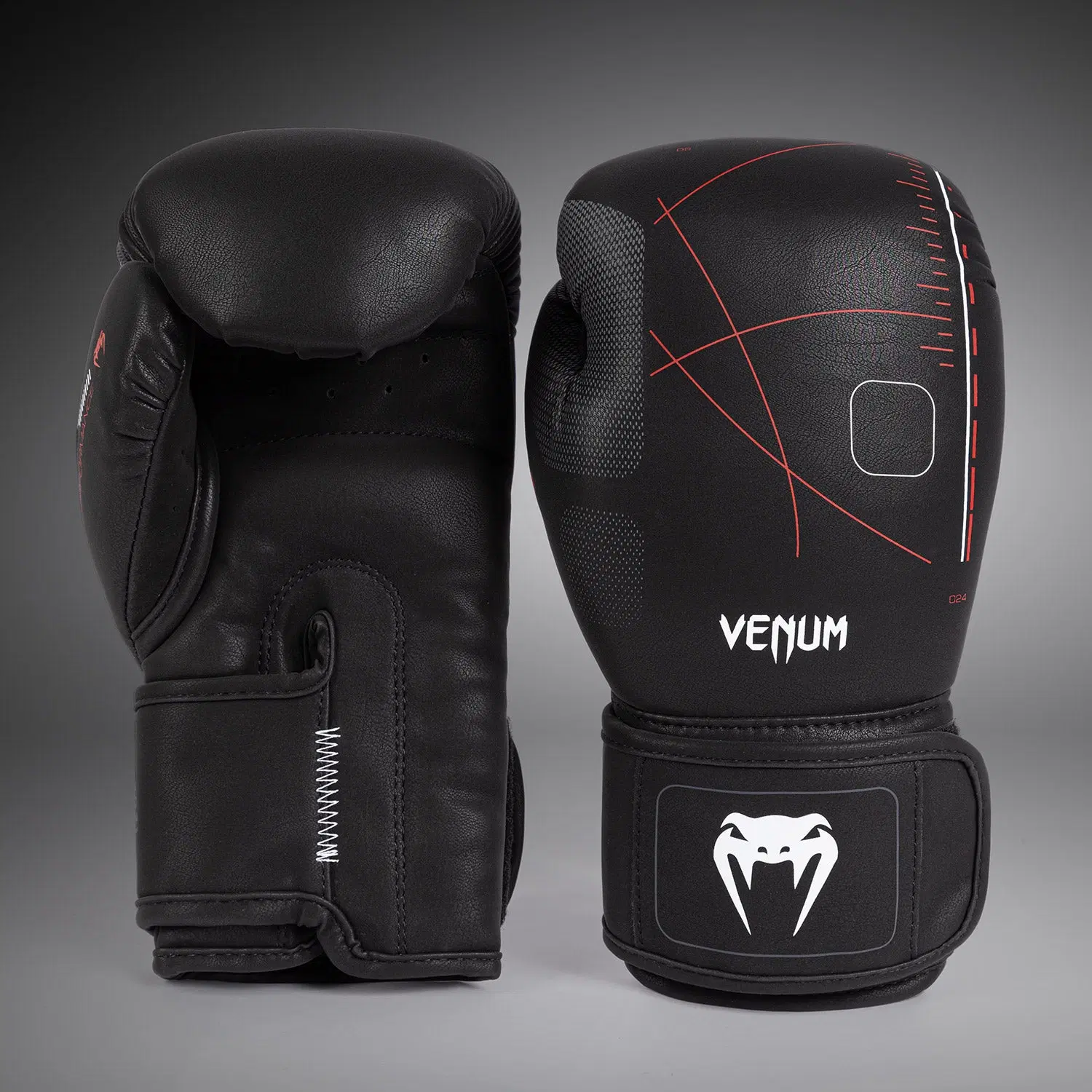 Venum Tactical XT Boxing Gloves - Black/Fire Red преден изглед