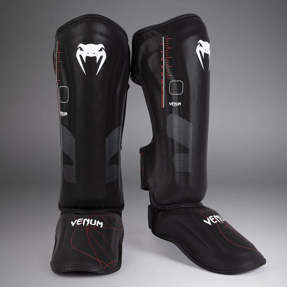 Venum Tactical XT Shinguards - Black/Fire Red ляв преден изглед