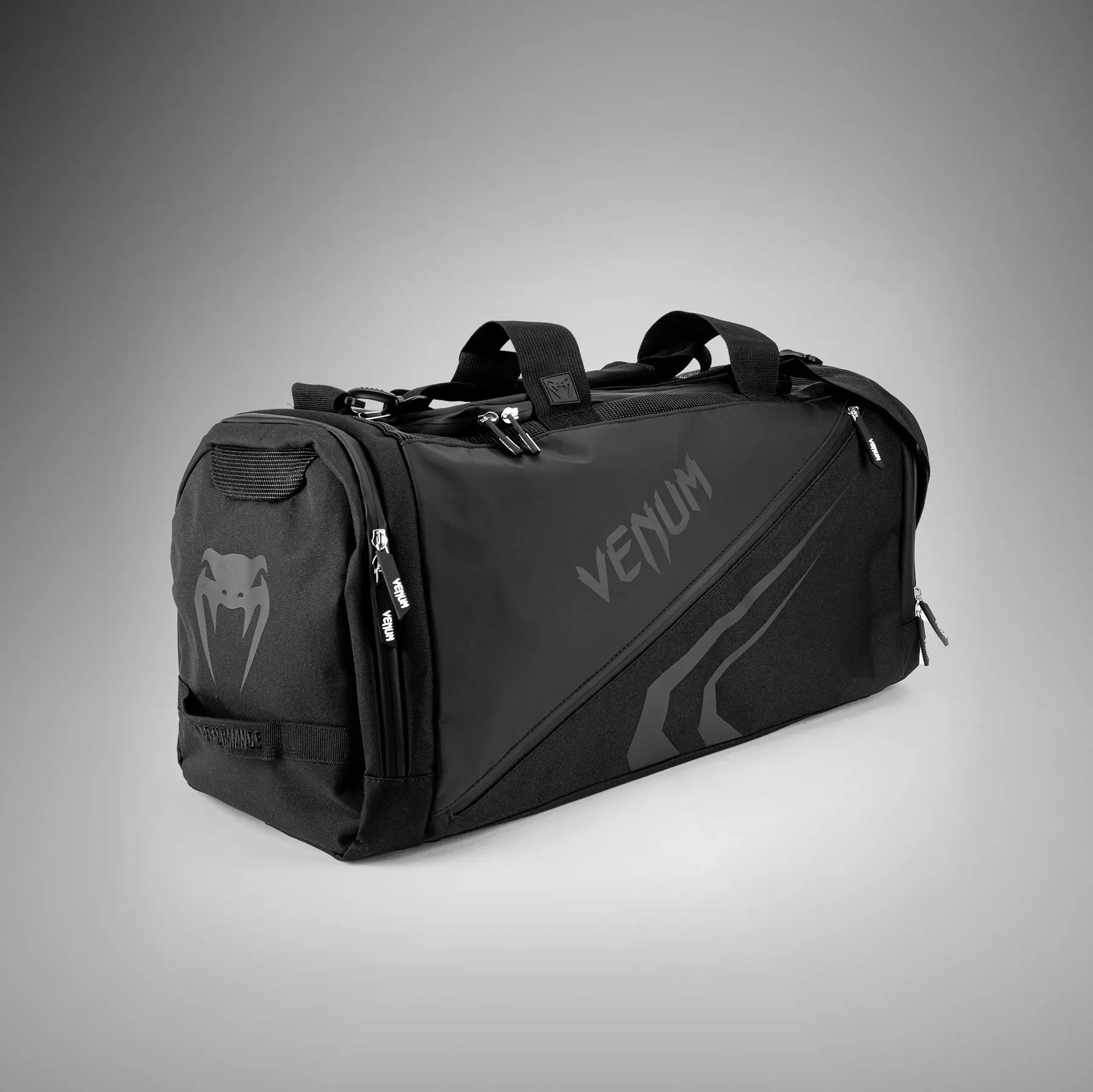 Venum Trainer Lite Evo Sports Bags (48L) - Black/Black, преден изглед с лого