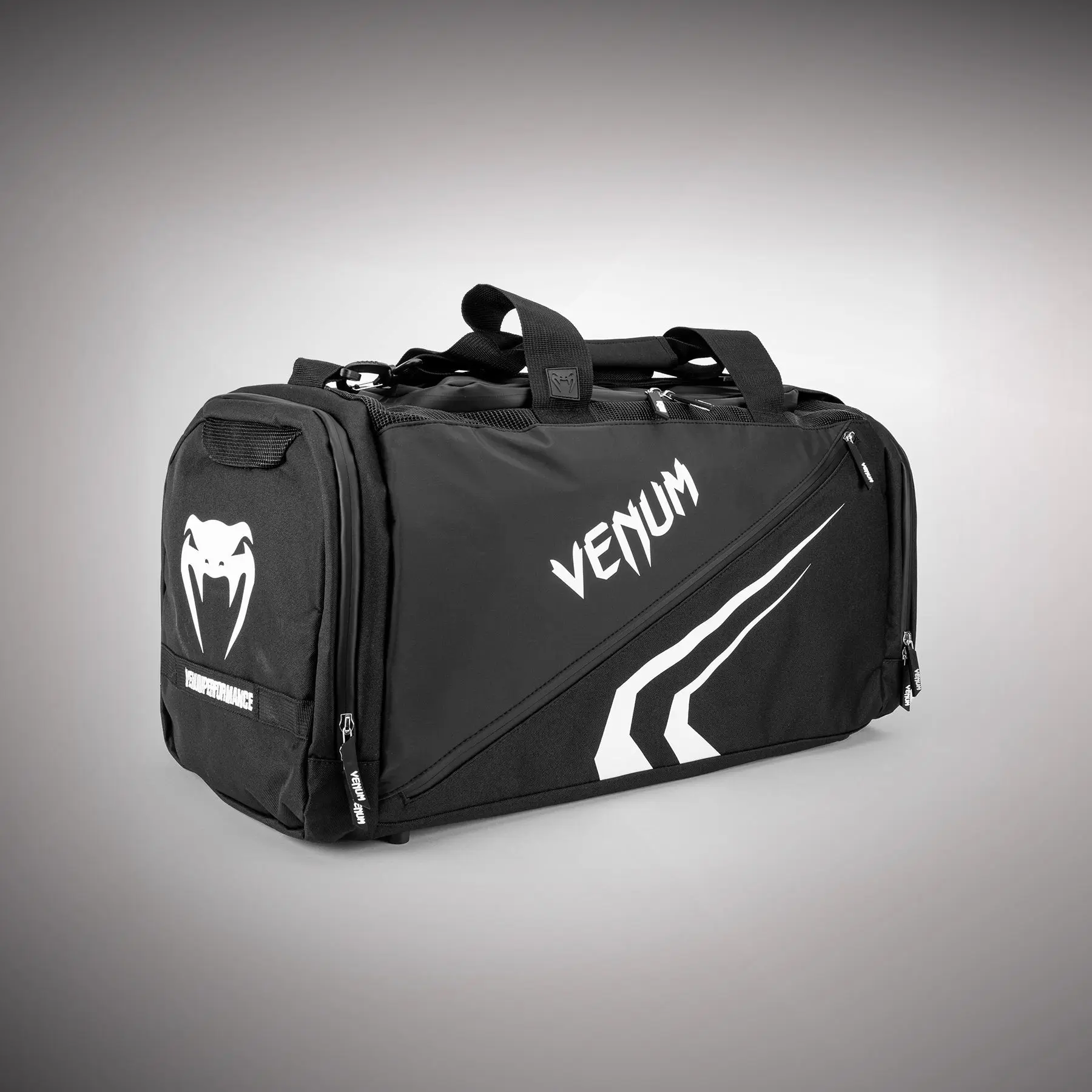 Venum Trainer Lite Evo Sports Bags (48L) - Black/White, страничен изглед отпред
