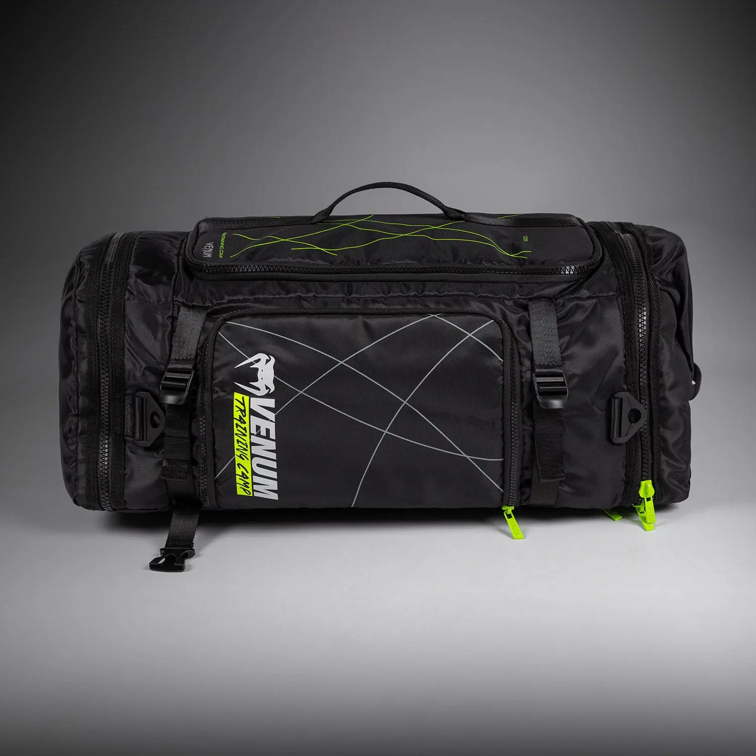 Venum Training Camp 4.0 Sports Bag - Black/Neon Green, преден изглед