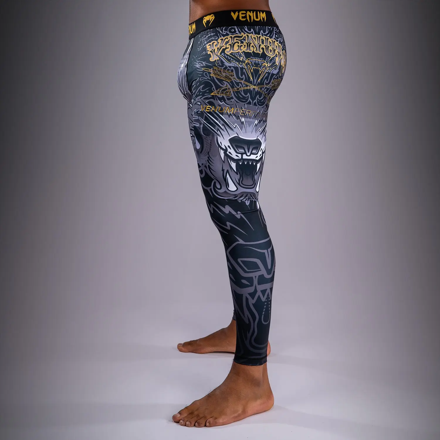 Къс Клин Venum Wolf Atak Vale Tudo Shorts Black/Grey - страничен изглед
