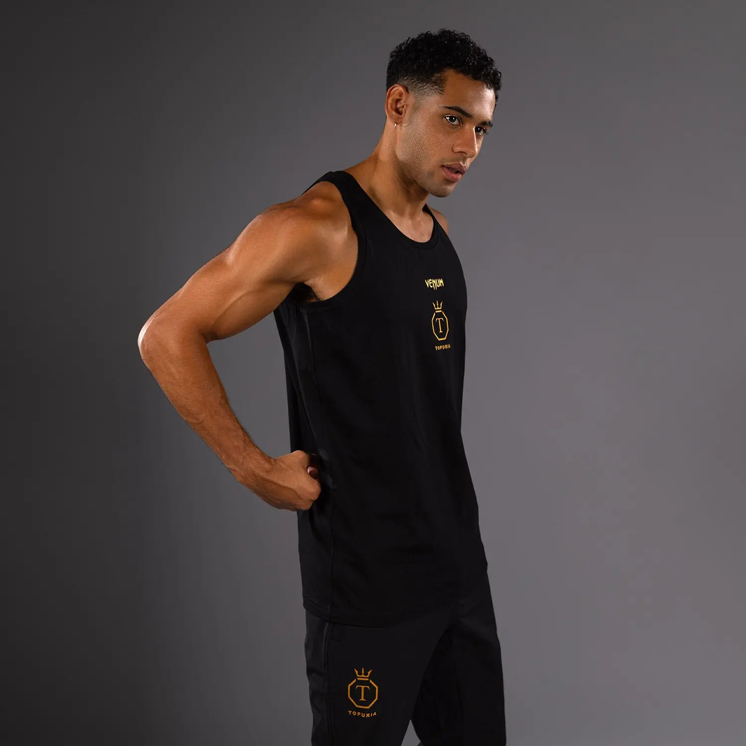 Потник - Venum x Ilia Topuria Unmatched Tank Top - Black/Gold, страничен изглед