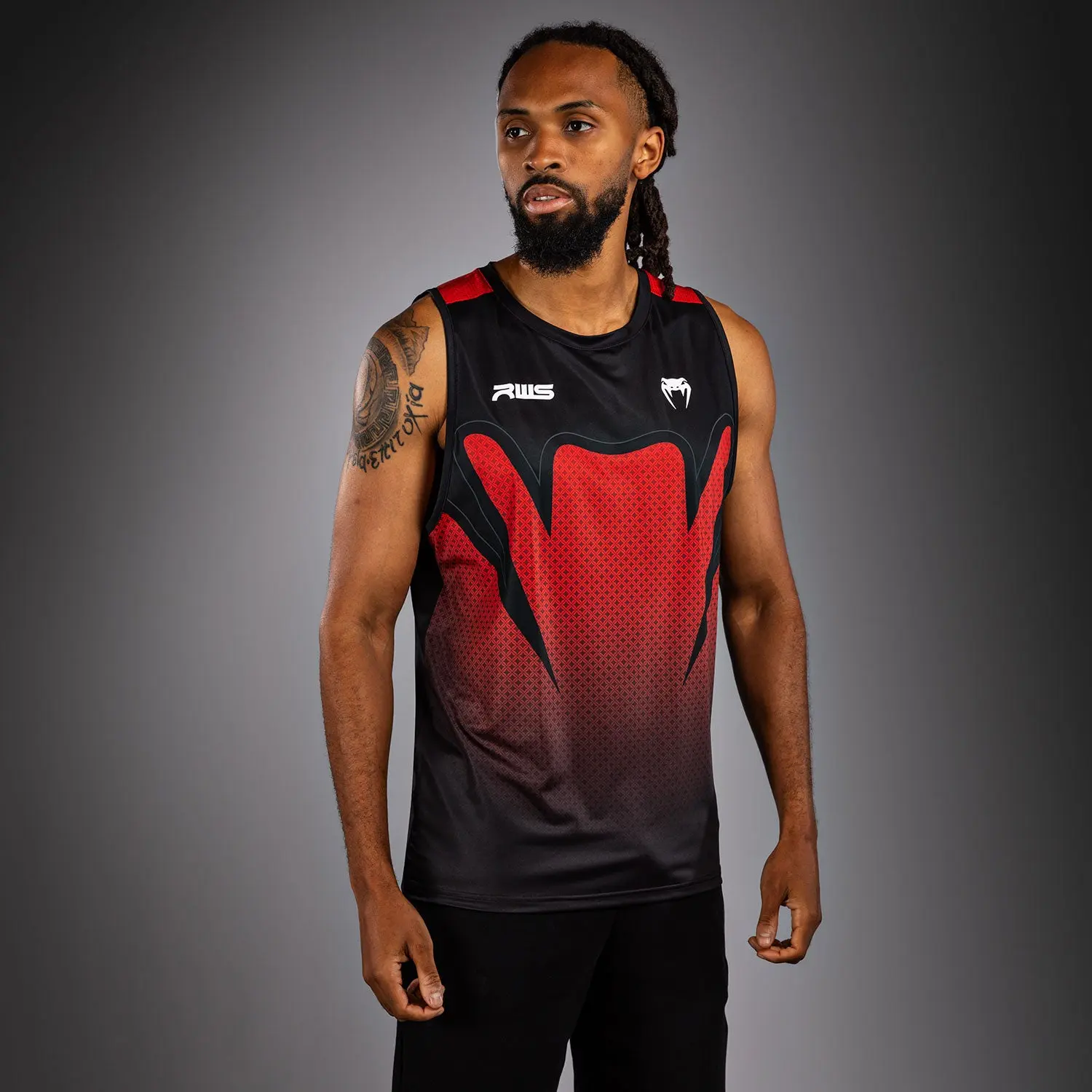 Venum Потник - Venum x RWS 2.0 Men's Dry-Tech Tank Top - Black/Red, близък план преден изглед